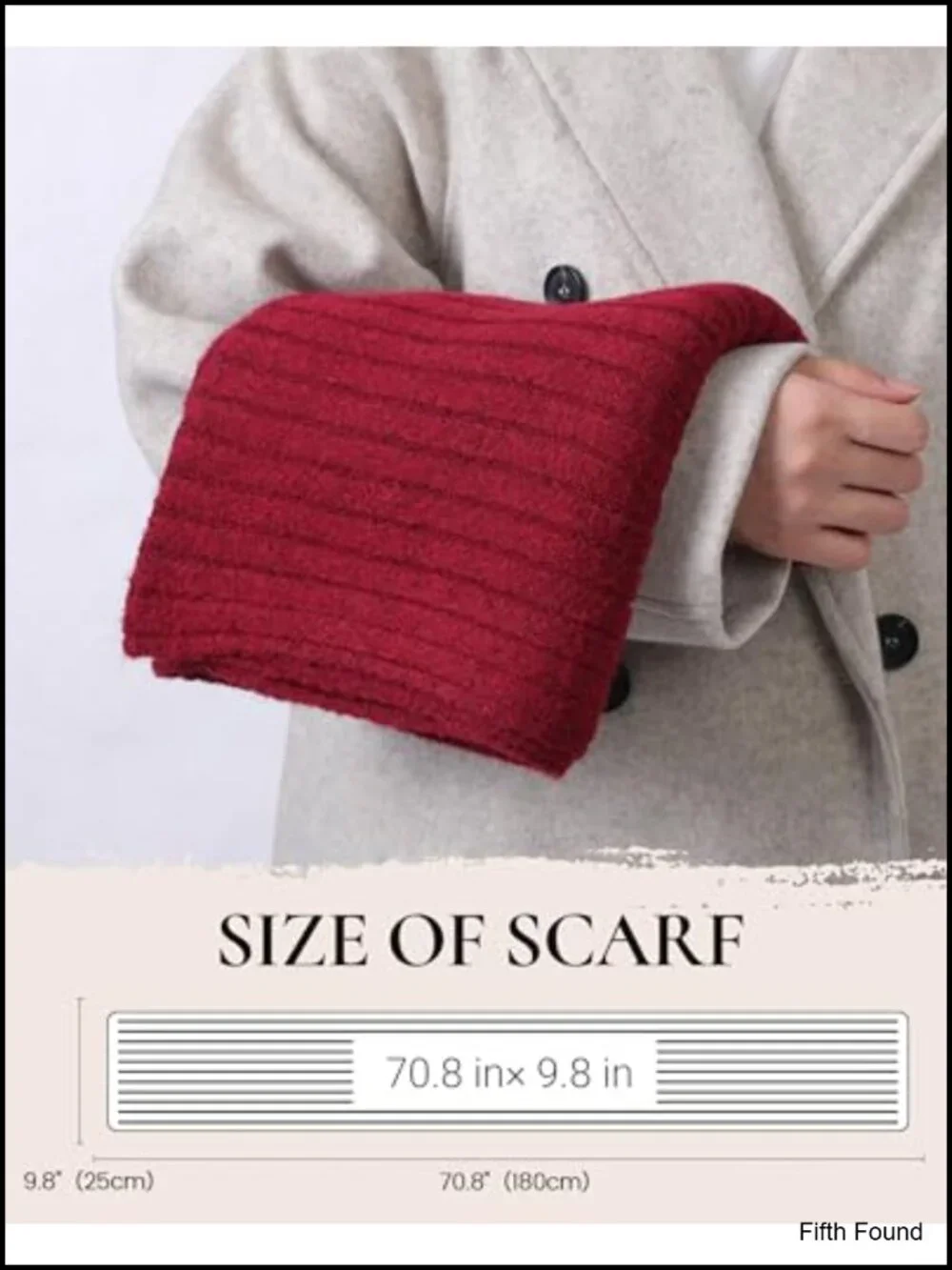 Polyester Blend Winter Scarf Women Cozy Warm Knit Cold Weather Scarf